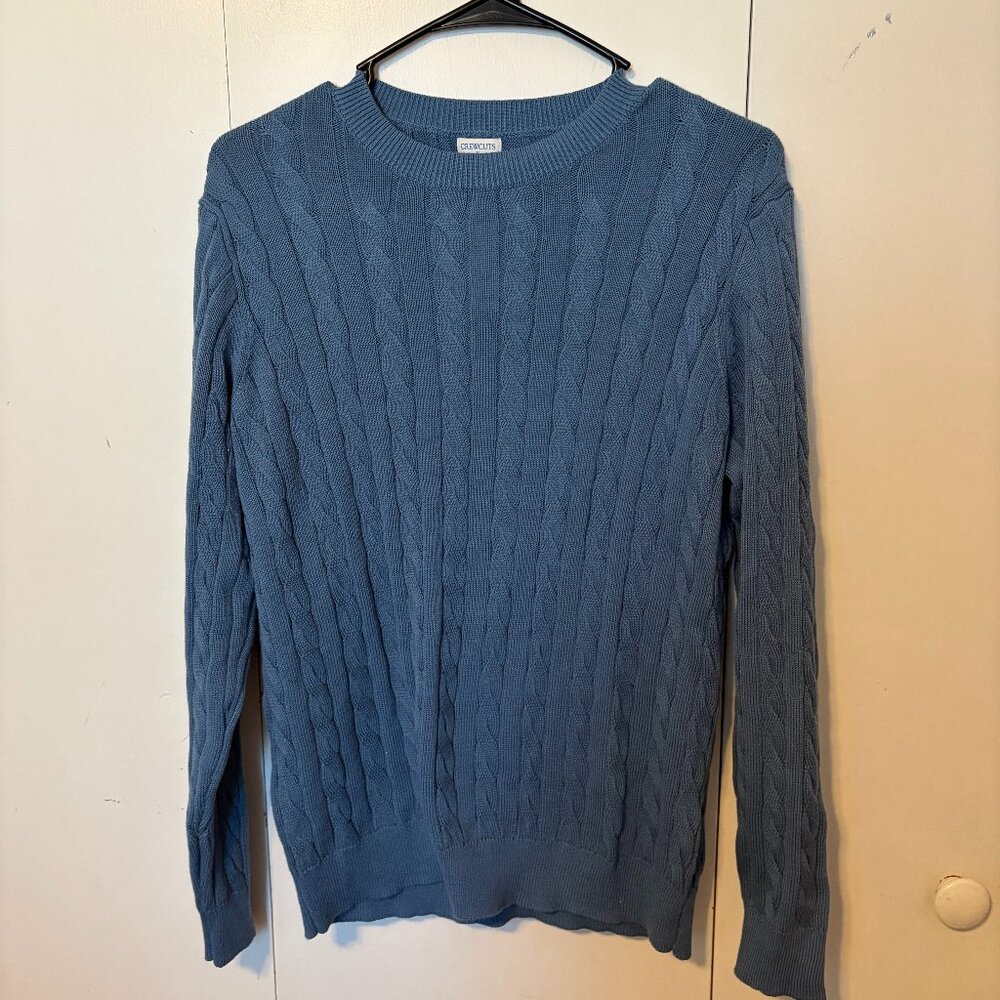 Never Worn J.Crew Boys Blue Cable Knit Crewneck Sweater